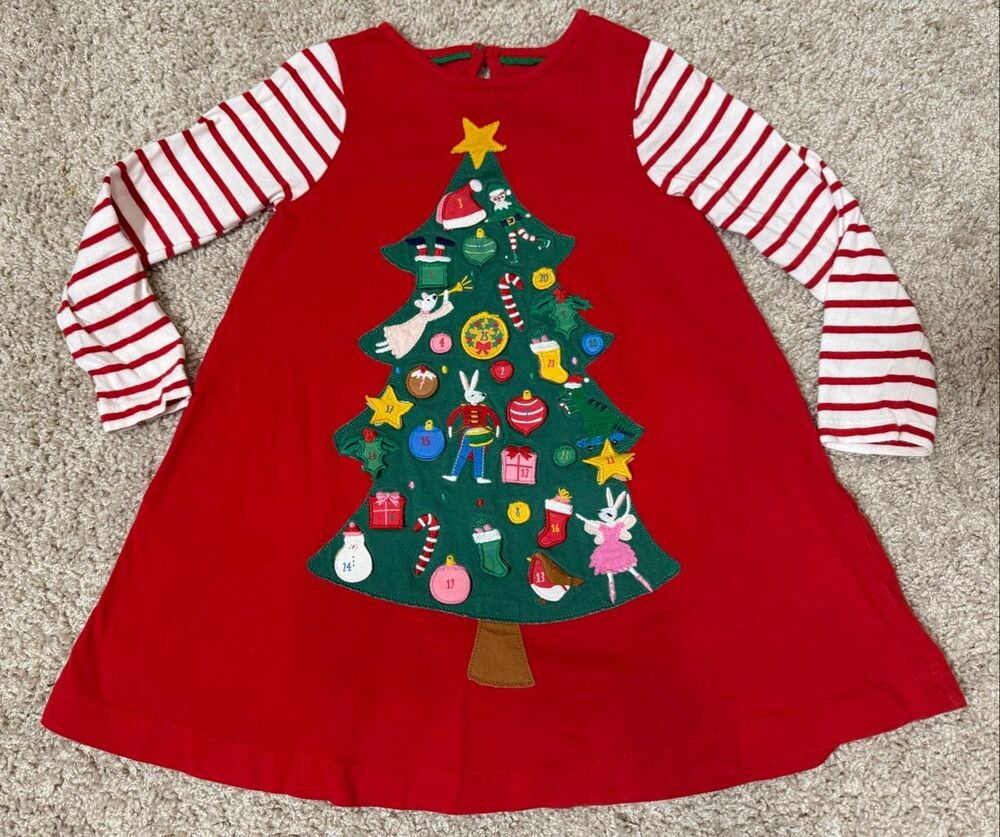 Mini Boden Festive Advent Calendar Dress Size 3-4